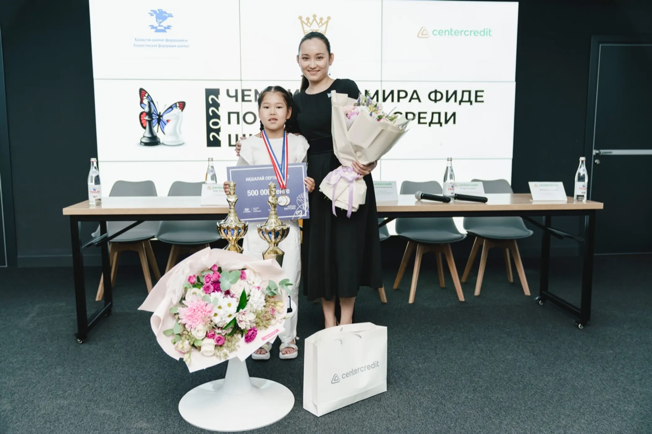 7-year-old Malika Ziyadin after winning FIDE World School Chess Championship 2022