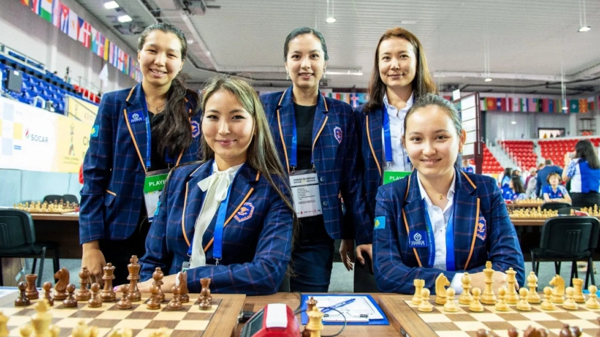 The team at the 43rd Chess Olympiad in 2018 (image source: FIDE)