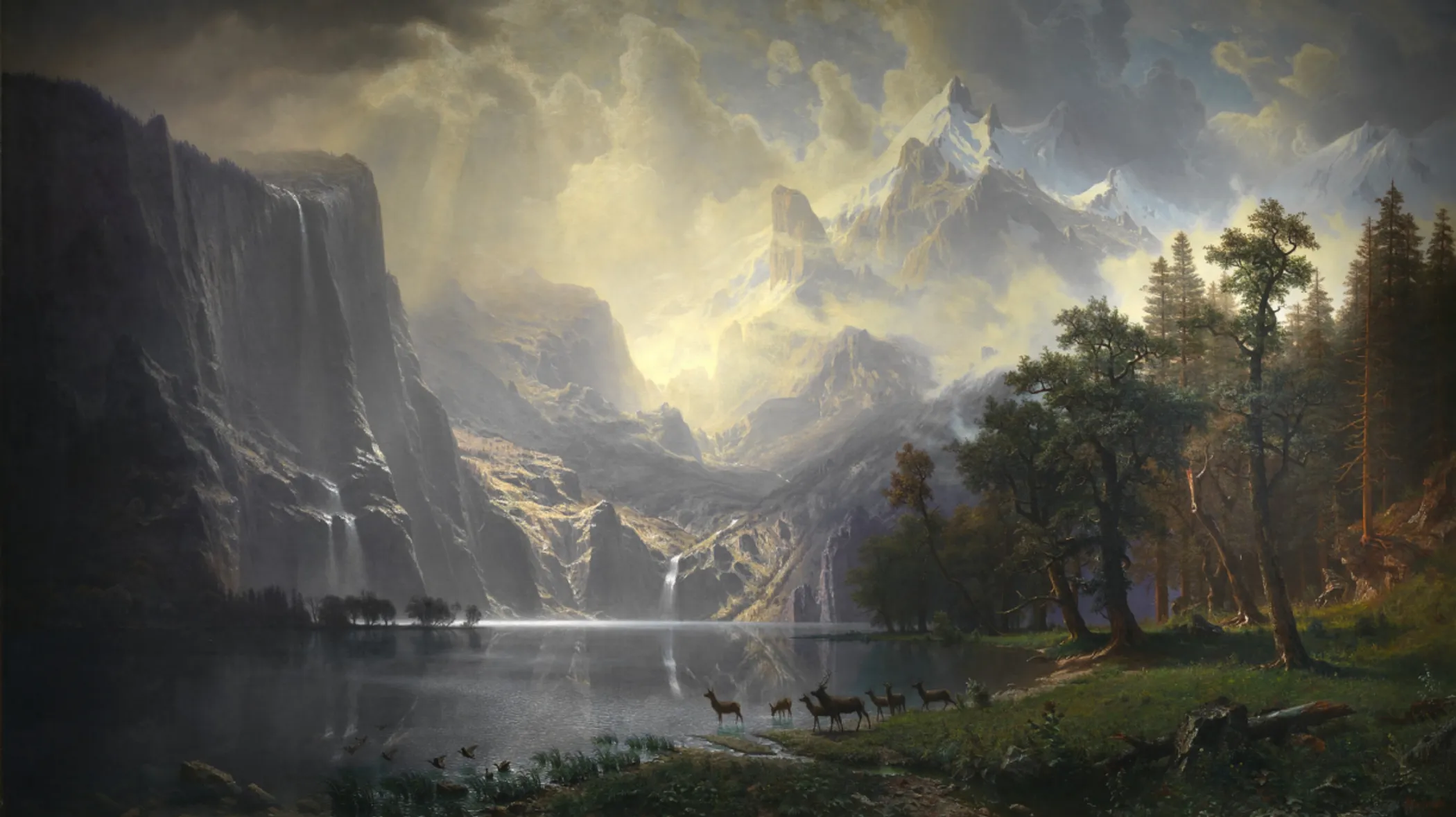 'Among the Sierra Nevada Mountains' by Albert Bierstadt