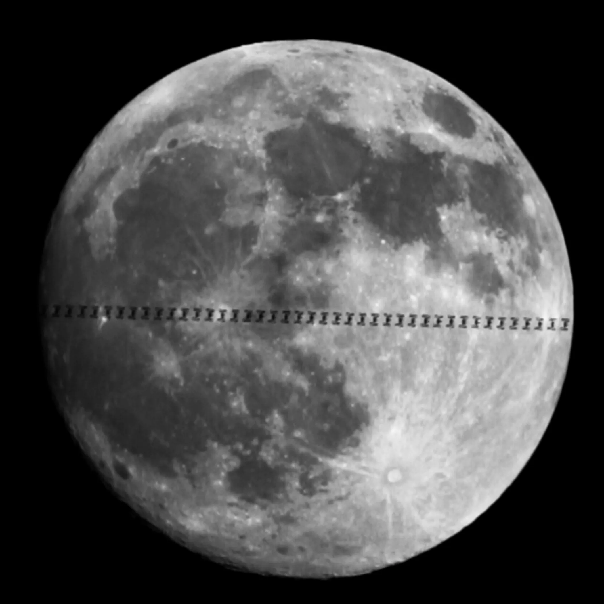Astronomy: Transit of the International Space Station across the Moon by Bondar Evgeniy