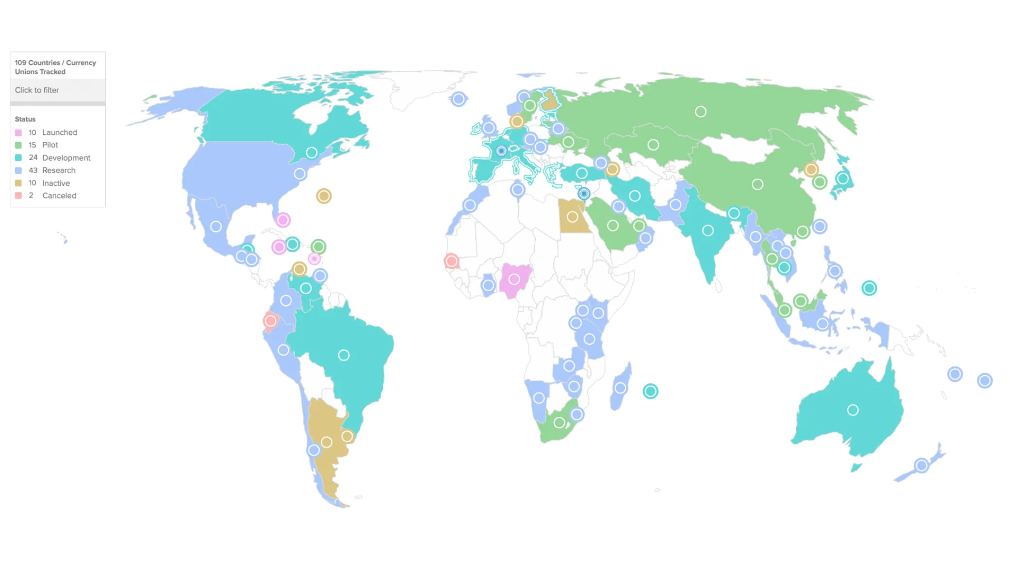 Digital currency adoption stages in the world (credit: atlanticcouncil.org)