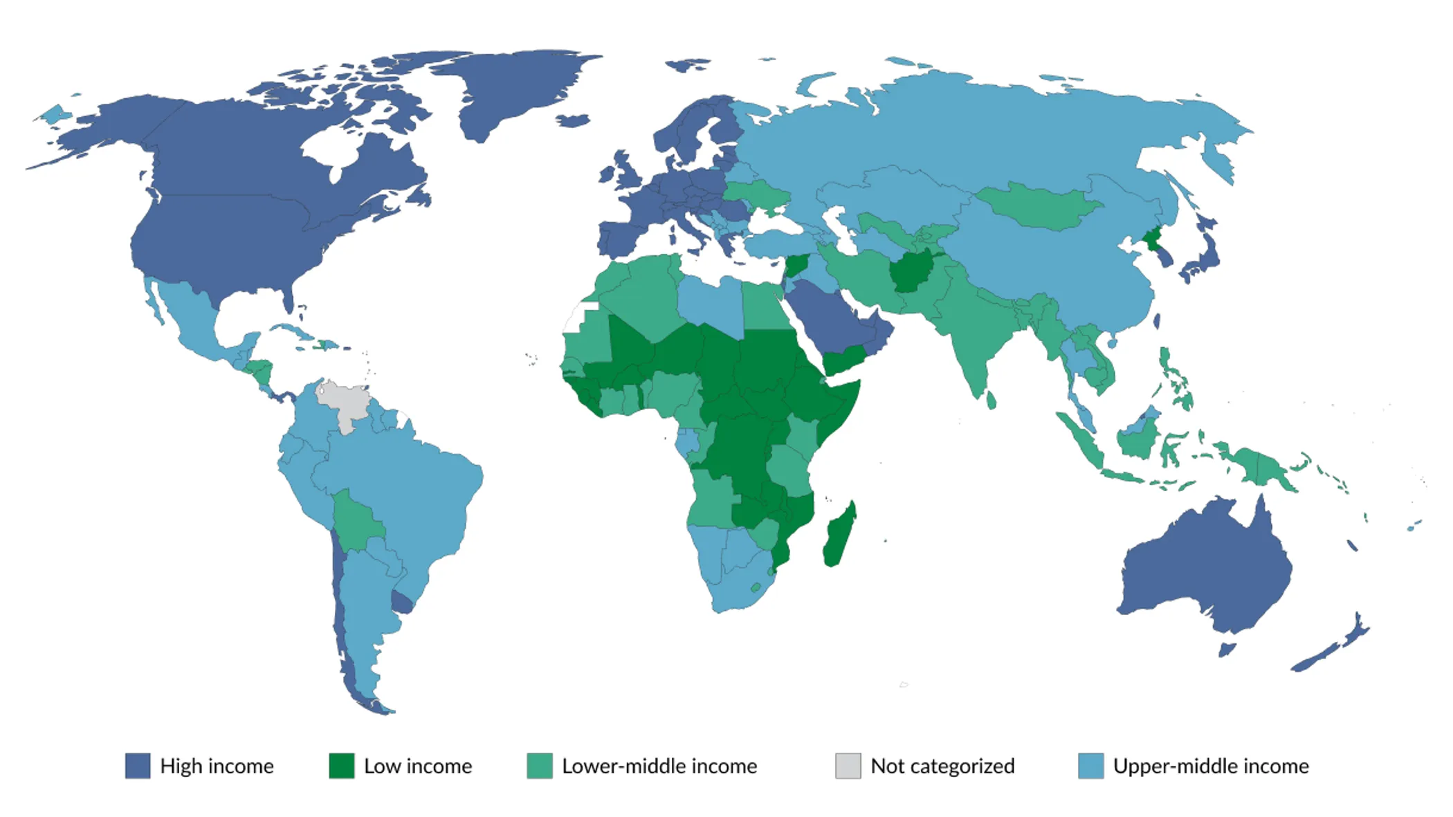 World Bank income groups in 2021 (Source: ourworldindata.org)
