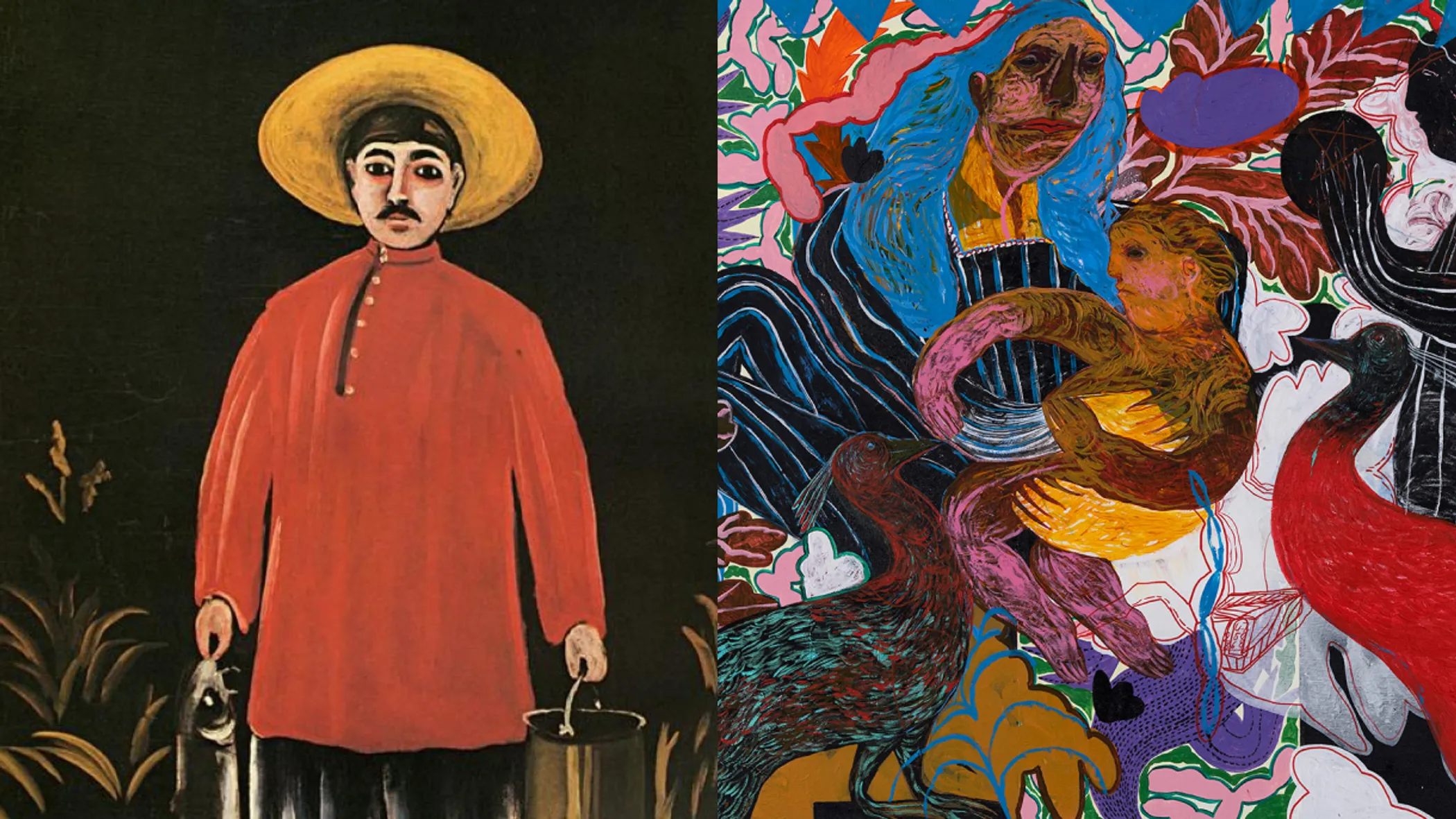 Niko Pirosmani's 'Fisherman in a Red Shirt' and Rusudan Khizanishvili's 'A New Star Rising'