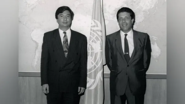 Kassym-Jomart Tokayev and UNESCO Director-General Federico Mayor Zaragoza, May 1992. | unesco.kz