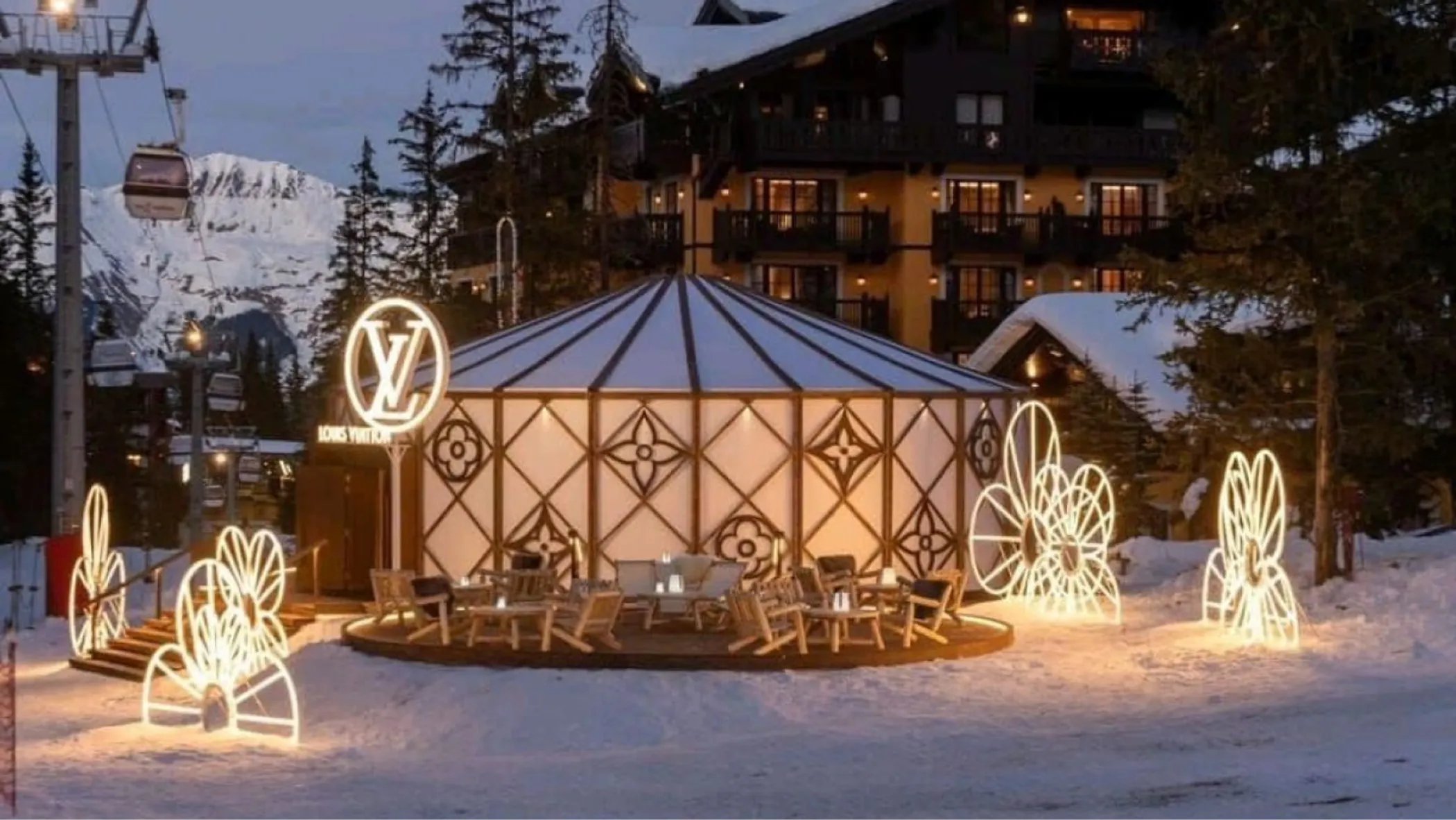 courchevel louis vuitton yurt｜TikTok Search